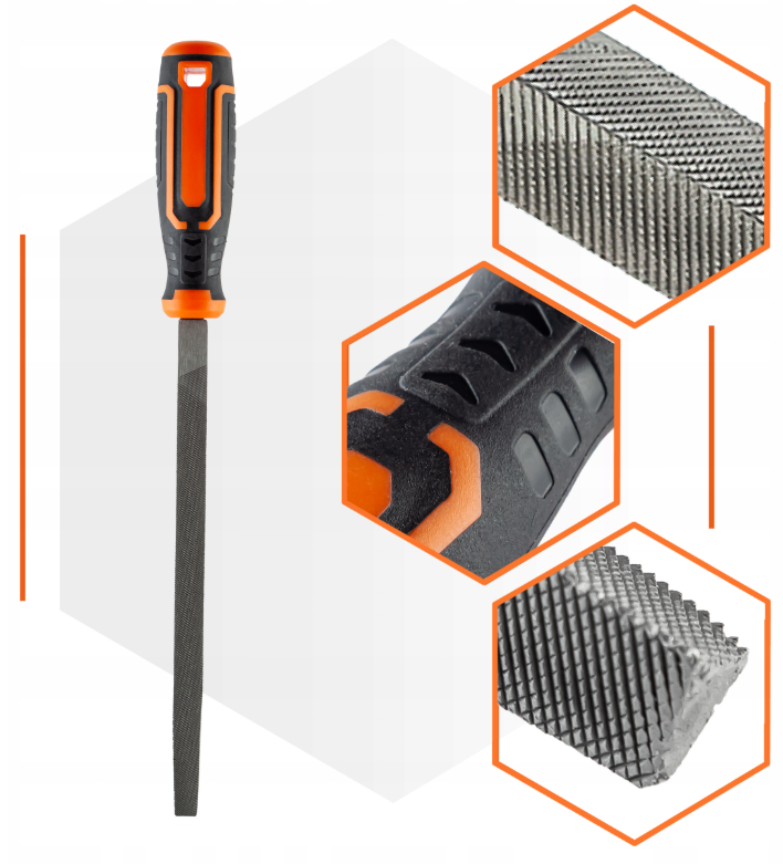 Pilnik do metalu trójkątny 200mm stal T10 POLAX 41-026