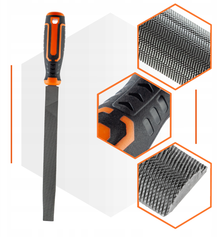 Pilnik do metalu półkolisty 200mm stal T10 POLAX 41-025