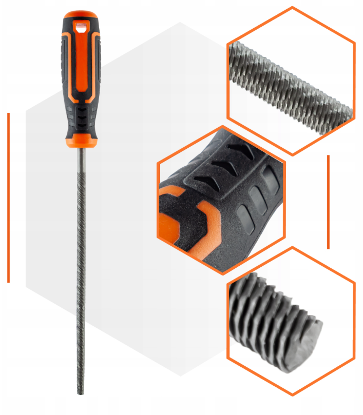 Pilnik do metalu okrągły 200mm stal T10 POLAX 41-024
