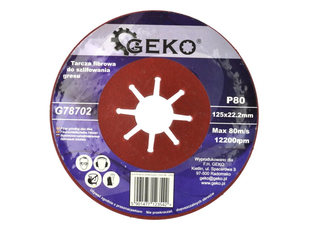 Tarcza fibrowa do szlifowania gresu Geko P 80 G78702