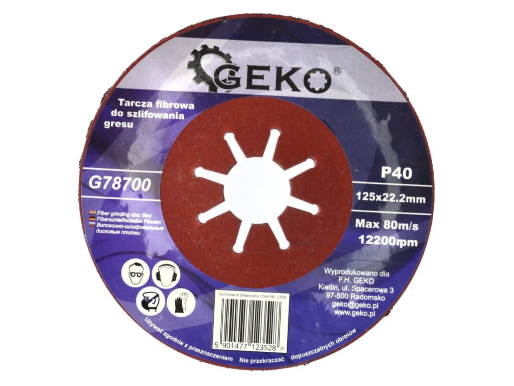 Tarcza fibrowa do szlifowania gresu Geko P40 G78700