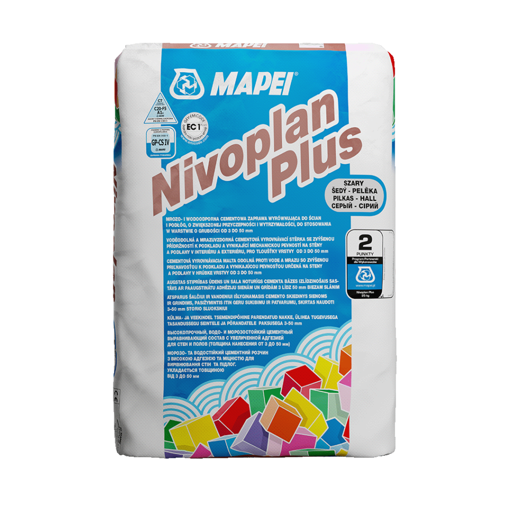 Zaprawa wyrównująca Mapei Nivoplan Plus 25kg min.3mm do 50 mm