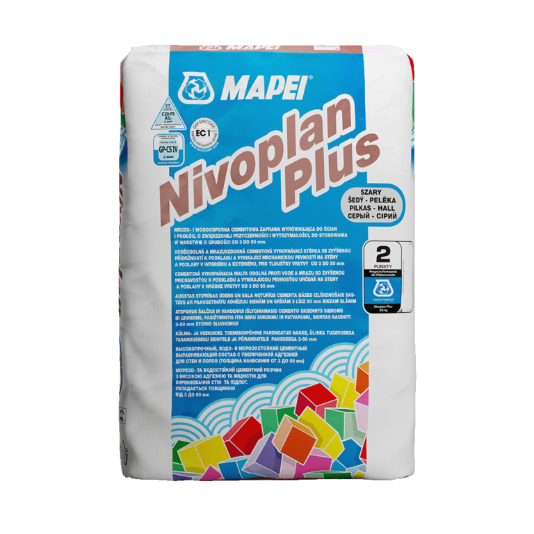 Zaprawa wyrównująca Mapei Nivoplan Plus 25kg min.3mm do 50 mm