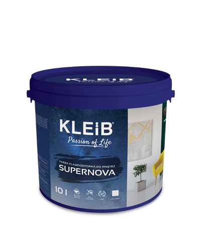 Plamoodporna farba do wnętrz Kleib SUPERNOVA matowa P 2,5L