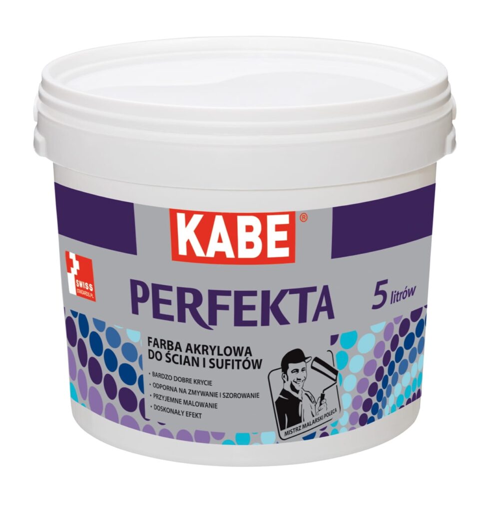 Farba akrylowa do ścian i sufitów KABE Perfekta 10l