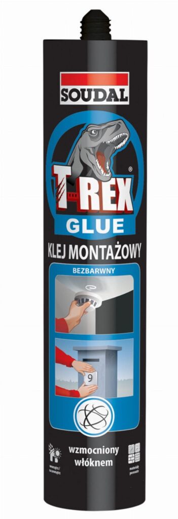 Bezbarwny klej montażowy SOUDAL T-REX 310ml