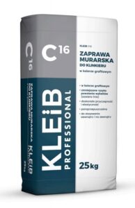 Zaprawa murarska do klinkieru Kleib C16 szara 25 kg