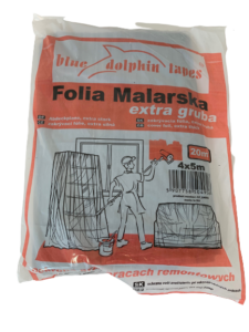 Folia malarska wiśniowa Blue Dolphin 4x5m extra gruba