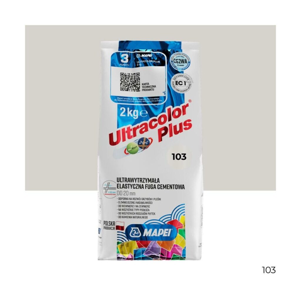 Elastyczna fuga Mapei Fuga Ultra. Plus 103 księżycowa biała 2kg