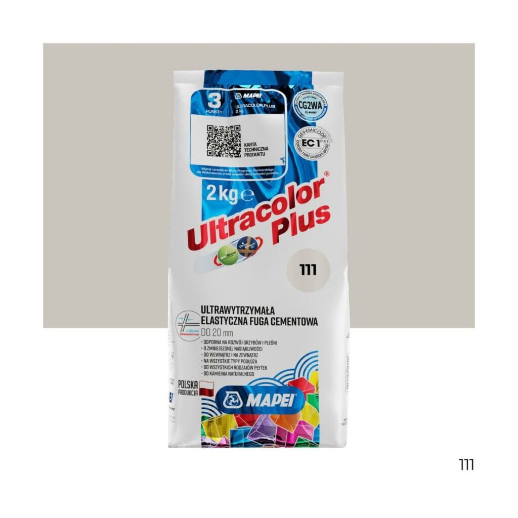 Srebrna elastyczna fuga Mapei Ultra Plus 111 2kg