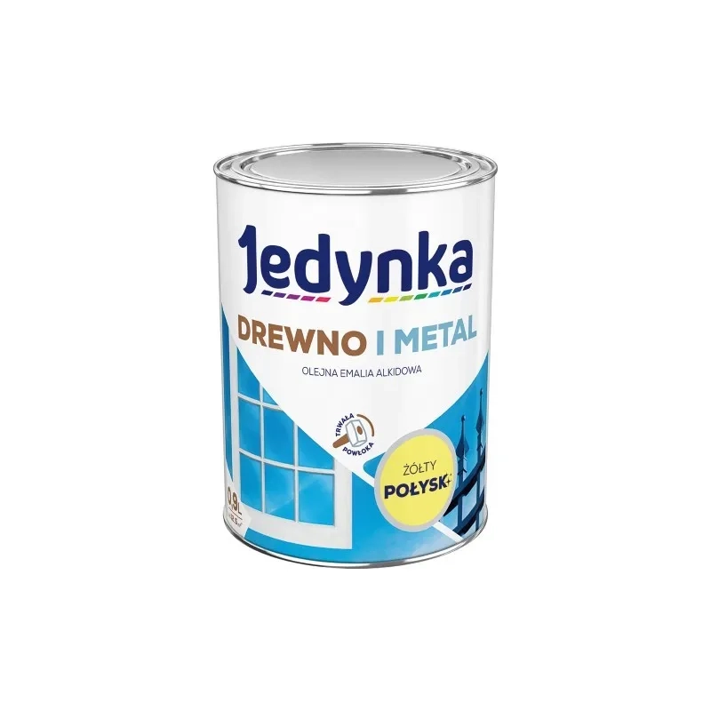 Farba do drewna i metalu Jedynka Alkid Żółty Jasny 0,9L Połysk