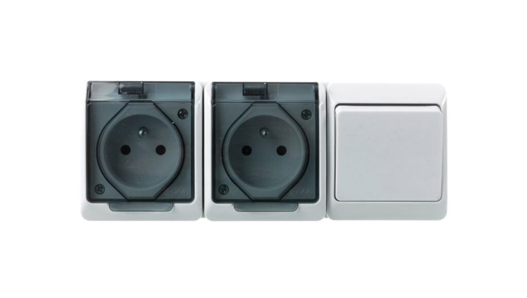 Gniazdo z/u  2x2P+Z 0327-21 Włącznik plus 2 gniazda