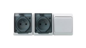 Gniazdo z/u  2x2P+Z 0327-21 Włącznik plus 2 gniazda