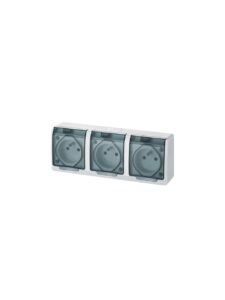 Gniazdo IP44 potrójne 2x2P+Z 0323-01