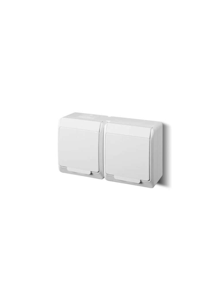 Elektryczne gniazdo IP44 podwójne 2x2P+Z 0322-02