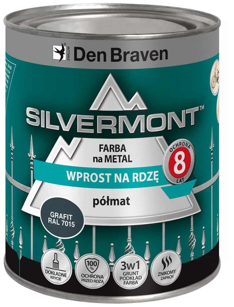 Farba antykorozyjna Silvermont ral9005 czarny półmat 0,7