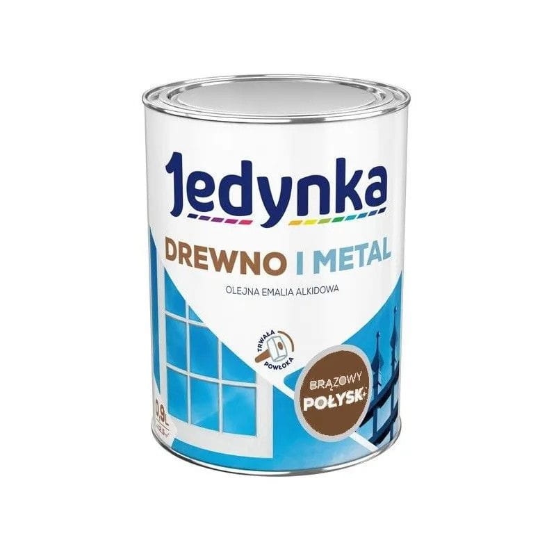 Farba do drewna i metalu Jedynka Alkid Brąz 0,9 l połysk