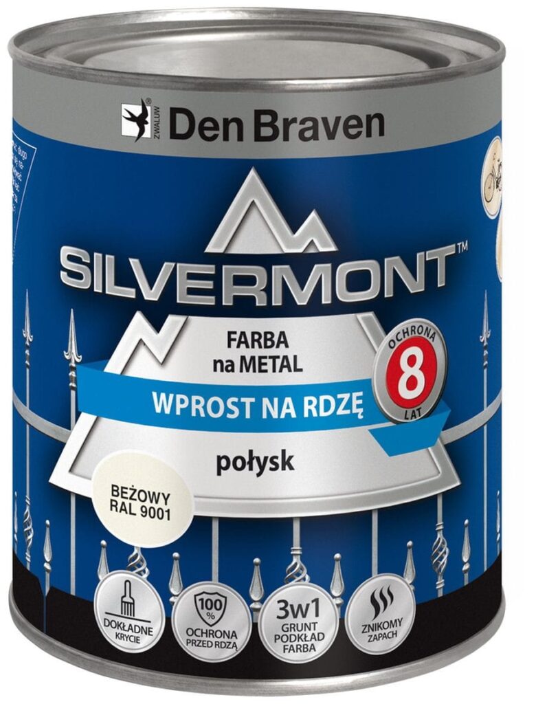Emalia na rdzę Silvermont Beżowy 9001 połysk 0,7 l.