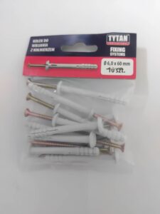 Tytan Kołek do wbijania z kołnierzem 6x60mm 10szt