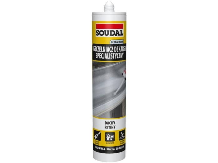Uszczelniacz dekarski specjalny bezbarwny SOUDAL 300ml